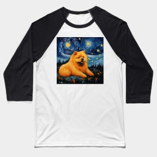 Chow Chow Puppy Starry Night Baseball T-Shirt